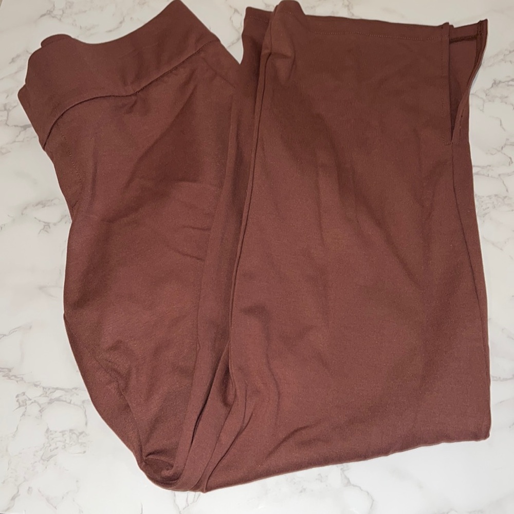 NWT Isabel Maternity Women's Under Belly Wide Leg Ponte Slit Maternity Pants (M)